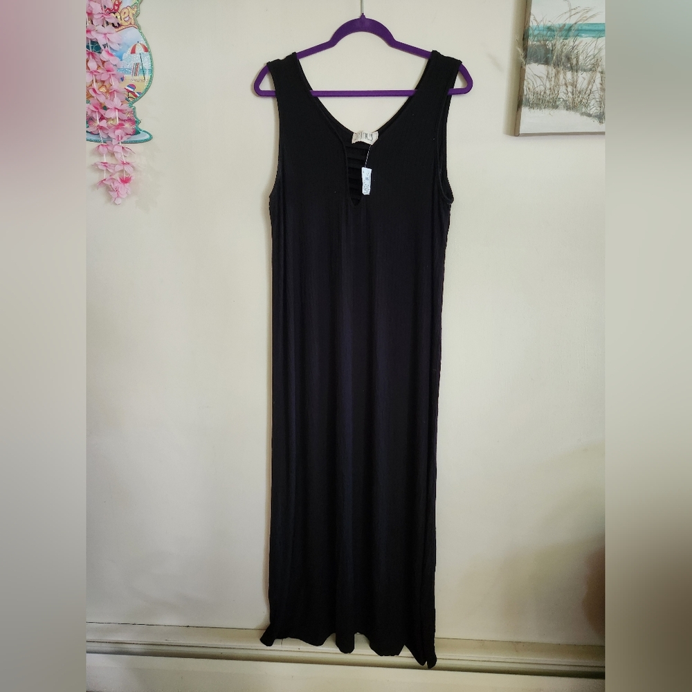 Just Found Plus Size Black Ribbed Dress 1X NWT